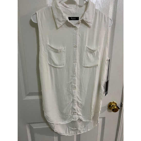 REVOLVE Sleeveless White Button Down Shirt MIchael Lauren NWT - Picture 2 of 7
